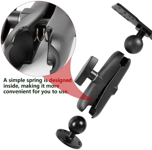 Universal Mounting Bracket - Extended Aluminum Alloy Arm with Spherical & Rectangular Plate, Circular Base for Fish Finder, GPS Plotter, Depth Sounder, CB Radio, Marine Electronics (7.6inch) - Image 2
