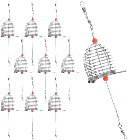 10pcs Fishing Bait Cage, Stainless Steel Chum Basket Rig for Carp Catfish by Unknown