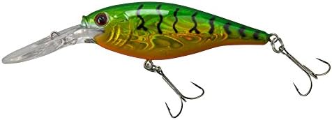 Berkley Flicker Shad Fishing Lure, Slick Firetiger, 1/8 oz, 1 1/2in | 4cm Crankbaits, Size, Profile and Dive Depth Imitates Real Shad, Equipped with Fusion19 Hook by Berkley