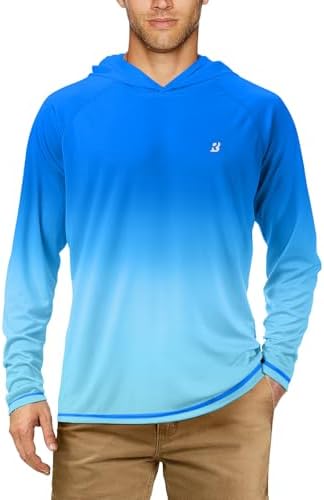 Roadbox Mens Fishing Sun Hoodie, Long Sleeve UPF 50+ UV Protection Shirts by Roadbox