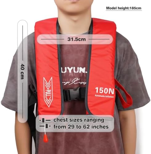 Inflatable-Life-Jacket| Lightweight Life-Vest for Adults| Automatic Inflatable-PFD| Supports up to 300 lbs - Image 2