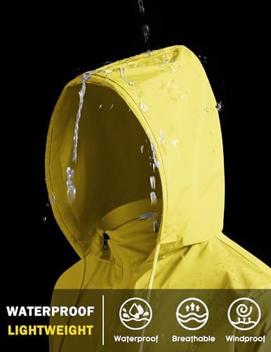 COOFANDY Men's Light Rain Jacket Packable Waterproof Raincoat Windbreaker - Image 3