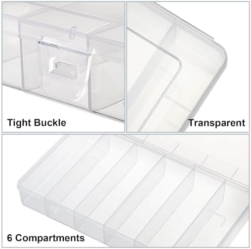 JUXYES Plastic Small Fishing Tackle Box Organizer with 6 Compartments - Image 5