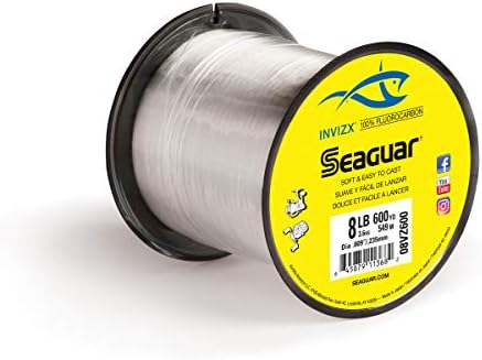 Seaguar InvizX Multi-Species Fishing Line for Casting, Live Bait, Freshwater, 100% Fluorocarbon, Clear, Multiple Sizes by Seaguar