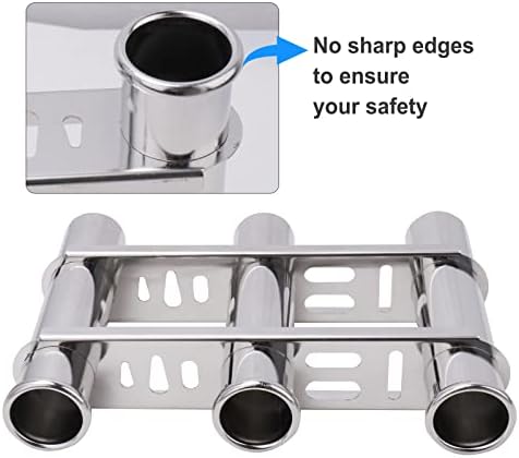 Fishing Rod Holder for Boat, Vertical Wall Mounted Fishing Rod Rack, Stainless Steel Rod Holder for Marine Boat,Fishing Boat, Truck (3 Tubes Upgrade) - Image 5