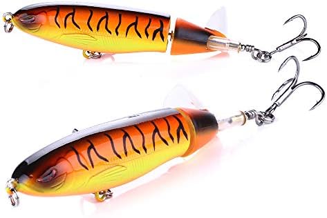 Topwater Fishing Lures With Storage Box, Whopper Popper for Bass, Catfish, Pike, Perch - Floating Pencil Bait With Rotating Tail for Freshwater or Saltwater - Image 4