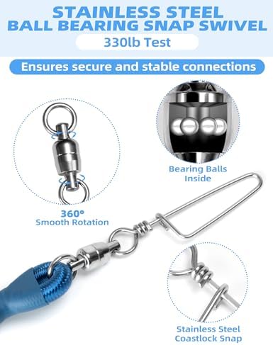 BLUEWING Outrigger Halyard Lock Pulley Single/Double/Triple Halyard Line Lock Pulley with Ball Bearing Snap Swivel for Offshore Fishing - Image 4