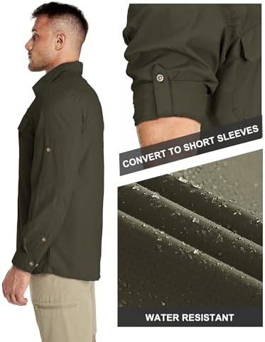 33,000ft Men's Long Sleeve Sun Protection Shirt UPF 50+ UV Quick Dry Cooling Fishing Shirts for Travel Safari Camping Hiking - Image 3