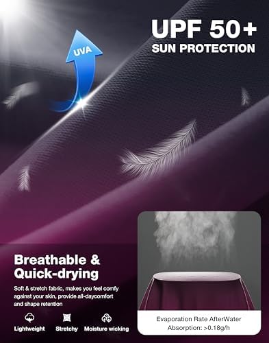 Men's Sun Protection Swim Long Sleeve UPF 50+ Rash Guard Lightweight Shirts - Image 3