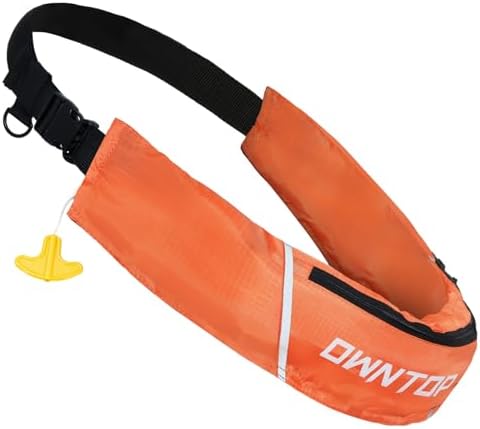 Owntop Automatic/Manual Inflatable Swim Belt Pack, Manual Convertible Swim Jacket for Adults, 24g CO2 Cylinder Included, Low Profile for Kayak, Fishing, Paddle Sports by Owntop