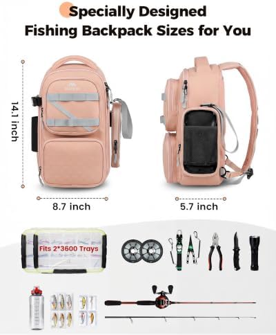 MATEIN Fishing Sling Bag with Phone Pouch, 3600 Tackle Box Backpack - Image 5