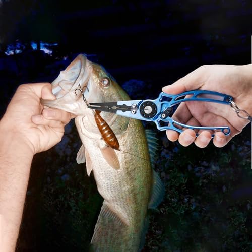 FLISSA Fishing Pliers, Safety Lock Design Fish Pliers Saltwater, Aluminum Hook Remover, Titanium 6Al-4V Jaw and Tungsten Carbide Line Cutters, Sheath & Lanyard, Fishing Gear Gifts for Men - Image 7