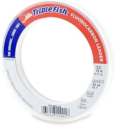 Triple Fish 100% Fluorocarbon Fishing Leader - Clear Invisible Strong and Heavy Duty Highly Abrasion Resistant, Fast Sinking Freshwater & Saltwater by TripleFish