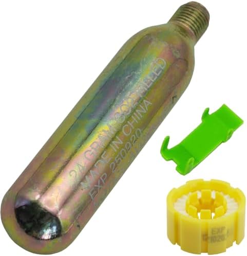 CO2 Kit Cartridge Cylinder 24/33 Gram for Automatic Inflatable Life Vest Lifesaving Belt Replacement Refill Metal Bottles 1/2-inch Thread by Unknown