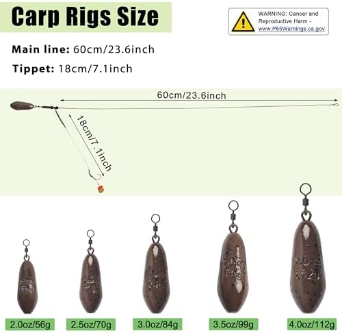 Carp Fishing Rigs Kit, Hair Rigs Fishing Accessories Set Carp Sinker Weights Bait Rig Set Up Carp Boilie Bait Rigs Carp Fishing Equipment - Image 2
