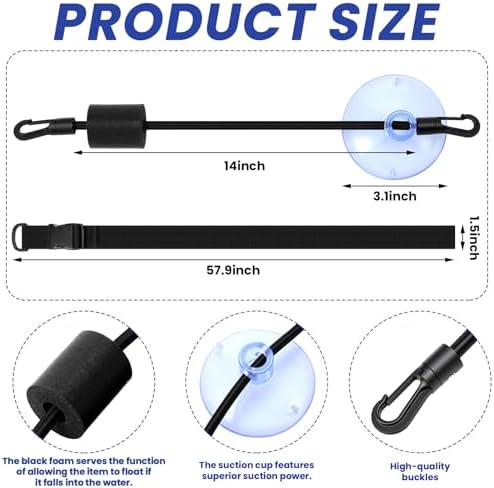 Suncalla Boat Tube Keeper Boat Tow Harness Tubing 1-4 Riders Adjustable Strap with Suction Cup for Floating Tube Rope Boats, Towable Tubes - Image 4