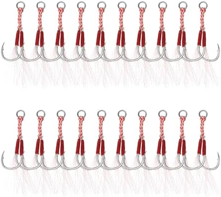 PATIKIL Double Fishing Assist Hooks Kit Glow Jigging Hook Slow Fast Fall Jigs Fishing Hooks for Jigging Lures by PATIKIL