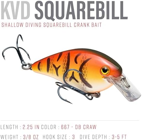 Strike King KVD 1.5 Hard Knock Fishing Lure, 3/8 oz, 3D Lifelike Eyes - Image 2