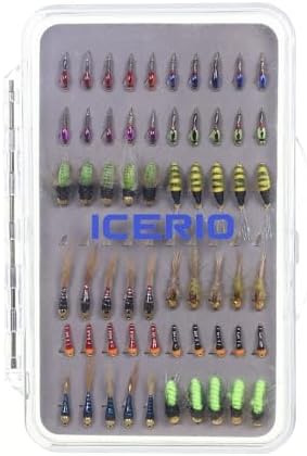 60pcs Nymph Assortment Fly Fishing Flies for Trout Steelhead Bass - Image 2