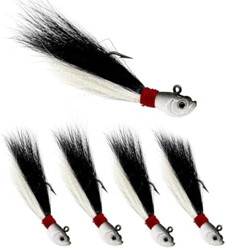 9KM DWLIFE Bucktail Jigs, Handmade Hair Lures for Bass & Saltwater Fishing by 9KMDWLIFE