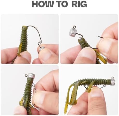 20Pack Weedless Ned Rig Jig Heads with Molded Bait Keeper for Bass Fishing - Image 3