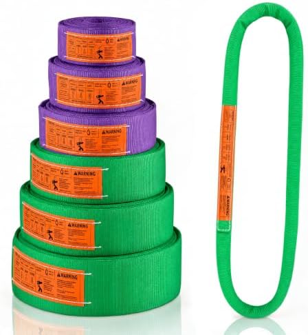 Endless Round Sling Lifting Strap- 4 Feet x 5300 lbs Vertical Capacity - Polyester Lifting Sling Strap, Heavy Duty for Rigging Moving Towing Hoisting- (4Pack)- Kodiak Straps by KODIAKSTRAPS