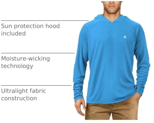 Roadbox Mens Fishing Sun Hoodie, Long Sleeve UPF 50+ UV Protection Shirts - Image 4