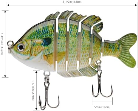 BASSDASH SwimPanfish Multi Jointed Bluegill Bass Fishing Lure Swimbaits - Image 2