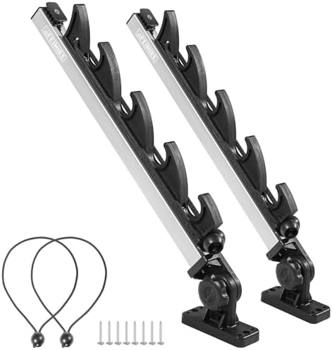 Fishing Rod Holder for Boat, Crappie Rod Holder for Transportation & Storage，180° Adjustable Angler Accessory for Fishing Boat & Pontoon boat (4 Rod) by Feimire