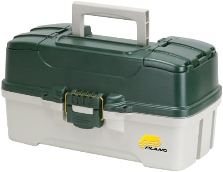 Plano 3-Tray Tackle Box with Dual Top Access, Dark Green Metallic/Off White, Premium Tackle Storage by PLANO%C2%AEOutdoors