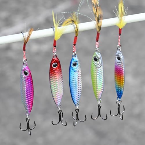 Jigs Fishing Lures Saltwater Fishing Spoons with Ultra-Sharp Hooks Micro Jigging Bait for Bass Tuna Salmon Grouper - Image 2