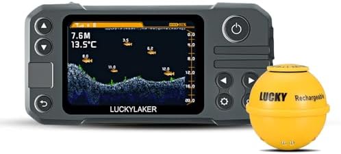 LUCKY Kayak Portable Fish Finder Transducer Wireless Sonar Fish Finders Boat Rechargeable Handheld Fish Depth Finder Fishing MT-202 by LUCKY