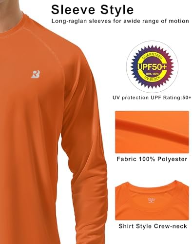 Roadbox Men's UPF 50+ UV Sun Protection Shirts, Long Sleeve Swim Rash Guard - Image 4