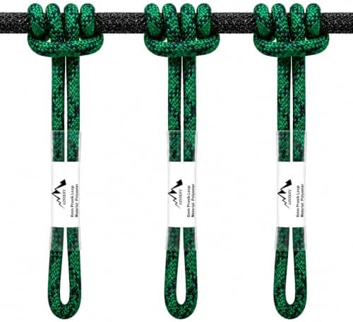 8mm (5/16") Sewn Prusik Loop 18 Inches / 24 Inches - Ideal for Arborist, Firefighting, Rigging, and Rescue Gear Dark Green | 24 inch | Pack of 3 by AINIKEY