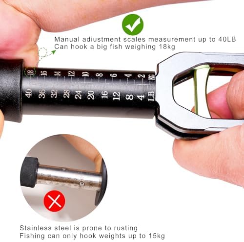 Fish Lip Gripper Fish Scales Professional Fish Holder Aluminium Alloy Material Grabber 40 Pound Fish Lip Grip Tool with Weight Scale and 360 Degree Rotation,Fish Grabber Clip Fish Control Tackle - Image 4