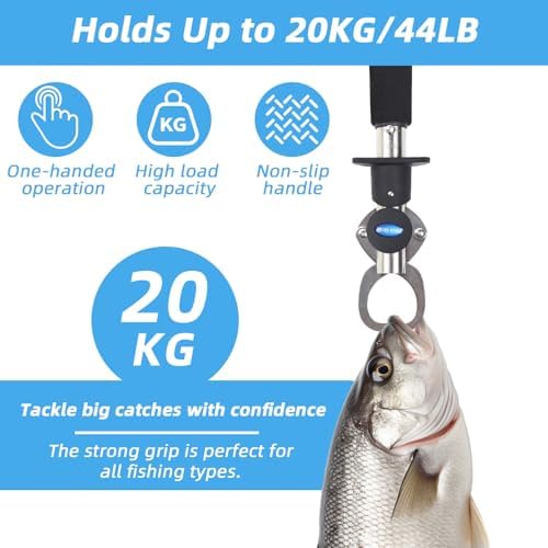 Fish Gripper with Scale – 33 lb Stainless Steel Fish Lip Gripper, EVA No-Slip Handle, Quick-Release Fish Lip Clamp, Adjustable Wrist Lanyard for Kayak, Boat & Bank Fishing - Image 6