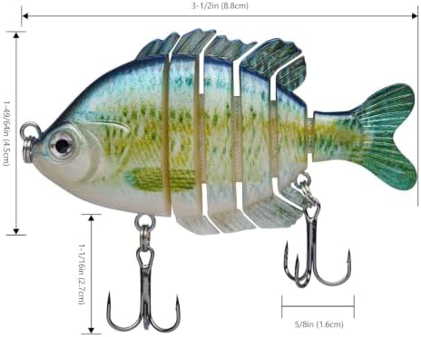 BASSDASH SwimPanfish Multi Jointed Bluegill Bass Fishing Lure Swimbaits - Image 2