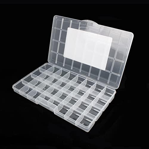 32 Grids Clear Plastic Organizer Box, Craft Storage Container for Beads Organizer, Art DIY, Crafts Jewelry Storage, Fishing Tackles, Rock Collection, 2 Pack - Image 3