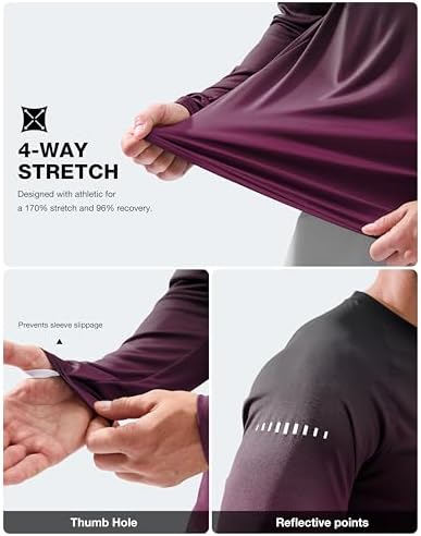 Men's Sun Protection Swim Long Sleeve UPF 50+ Rash Guard Lightweight Shirts - Image 5