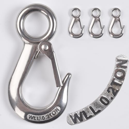 Alele Grab Hooks, 440 Pounds Slip Hooks,Stainless Steel Lifting Hook Rigging Accessory,4 Pack by AleleBeautyofmetal