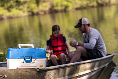 Plano Ready-Set-Fish 3-Tray Tackle Box with Tackle, Aqua Blue/Tan, One Size - Image 2