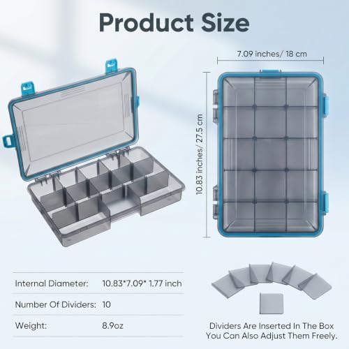 6 Pack Tackle Box Fishing Organizer 3600 Tackle Trays with Dividers - Image 2