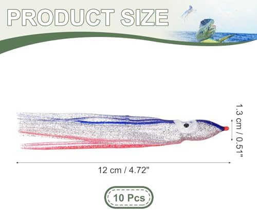 Fishing Squid Skirts, Glow Soft Plastic Trolling Lures Luminous -Fitting for (Bass/Trout/Salmon/Saltwater/Fishing Bait) - Image 2