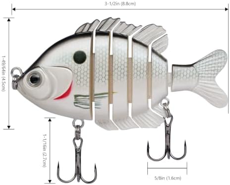 BASSDASH SwimPanfish Multi Jointed Bluegill Bass Fishing Lure Swimbaits - Image 2