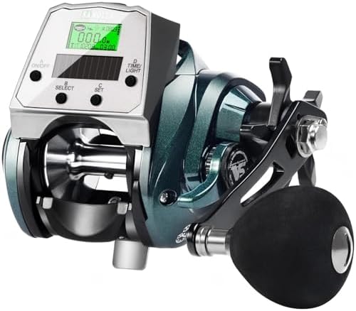 Line Counter Digital Baitcasting Fishing Reel with LCD Display Ultralight Baitcaster Reel, 22-35 Lb Max Drag, 6.3:1/7.2:1 Gear Ratio, Left/Right Hand, for Freshwater & Saltwater by SAMOLLAFishing