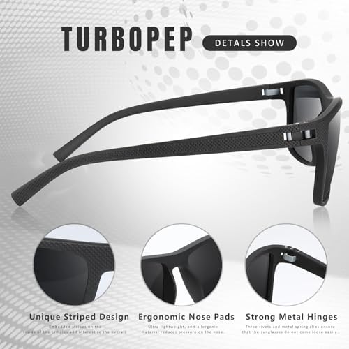 Square Polarized Sunglasses for Men and Women Lightweight Frame Sun Glasses with UV Protection - Image 4