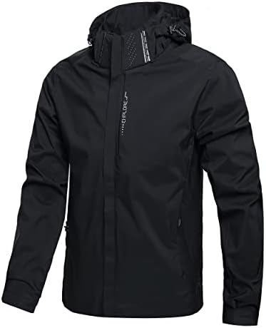 Men's Lightweight Waterproof Rain Jacket,Shell Hooded Outdoor Raincoat Hiking Windbreake jacket by Hikevitang