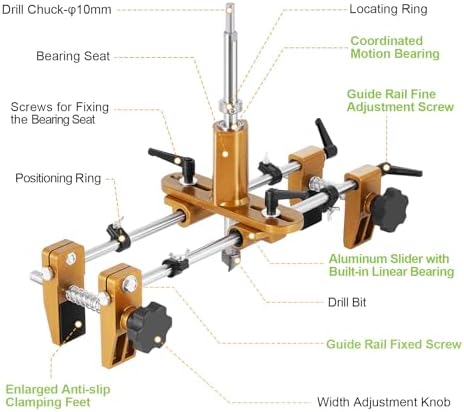 Upgraded Door Mortise Jig for Wooden Doors, Dual-Rail Micro-Adj - Image 2