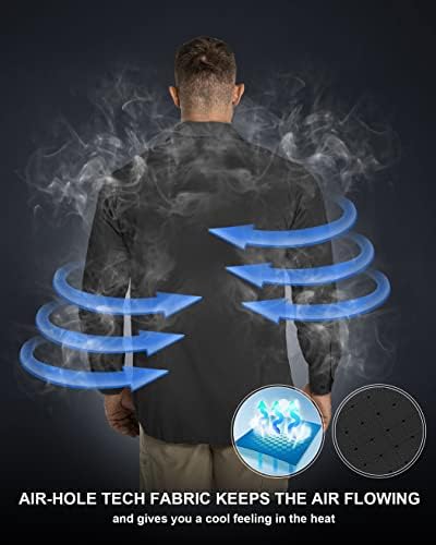 33,000ft Men's Long Sleeve Sun Protection Shirt UPF 50+ UV Quick Dry Cooling Fishing Shirts for Travel Safari Camping Hiking - Image 2