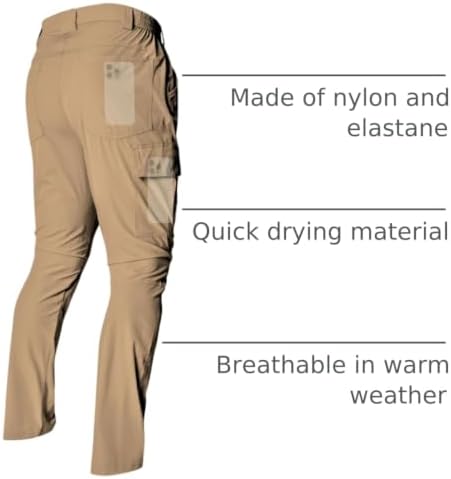 Men's Lightweight Hiking Cargo Pants Waterproof Quick Dry Travel Climbing Camping Fishing Mens Work Pants Outdoor - Image 4